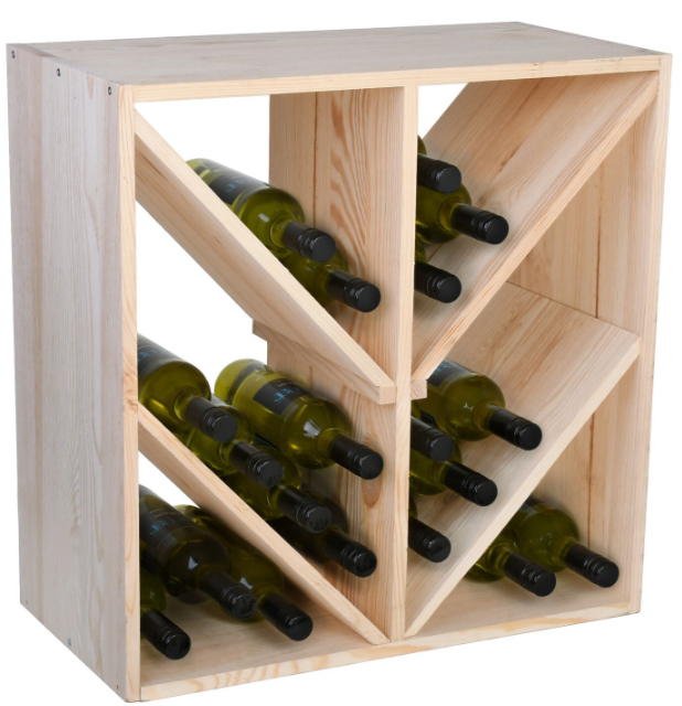 Diagonal Vinregal for 24 flasker | 60x60x30 cm | Effektiv Vinlagring