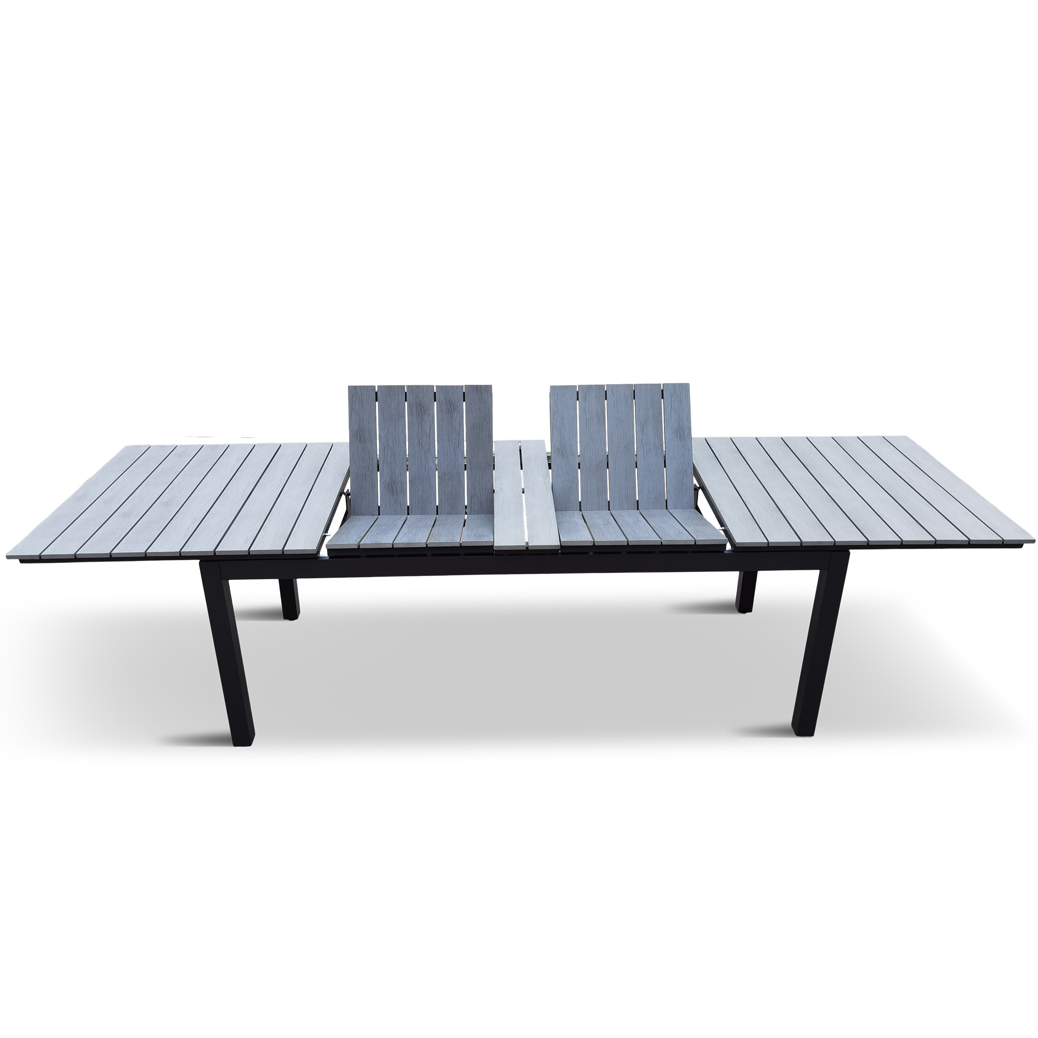 Uttrekkbart hagebord i kompositt | 200�300 cm | 10�12 personer | Rind�