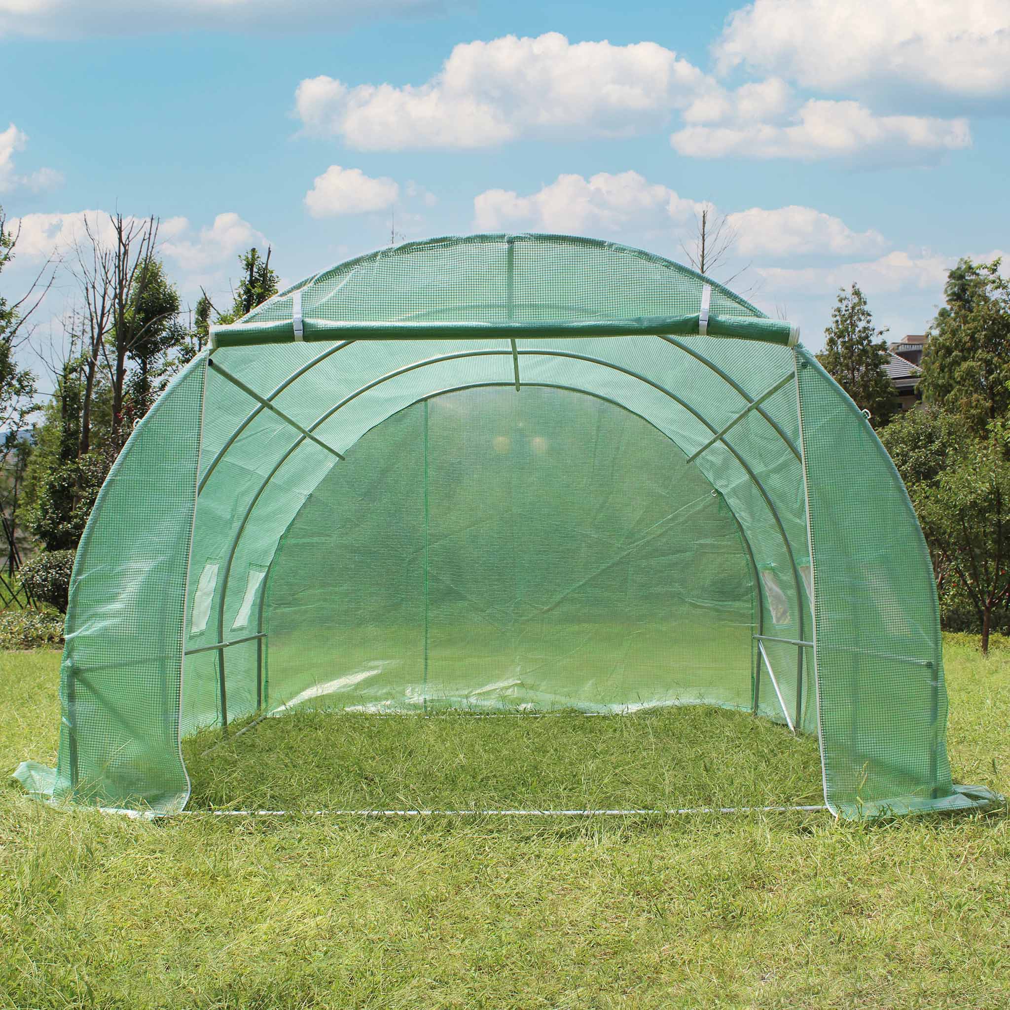 Tunneldrivhus 9m� | St�lramme med PE plastdeksel