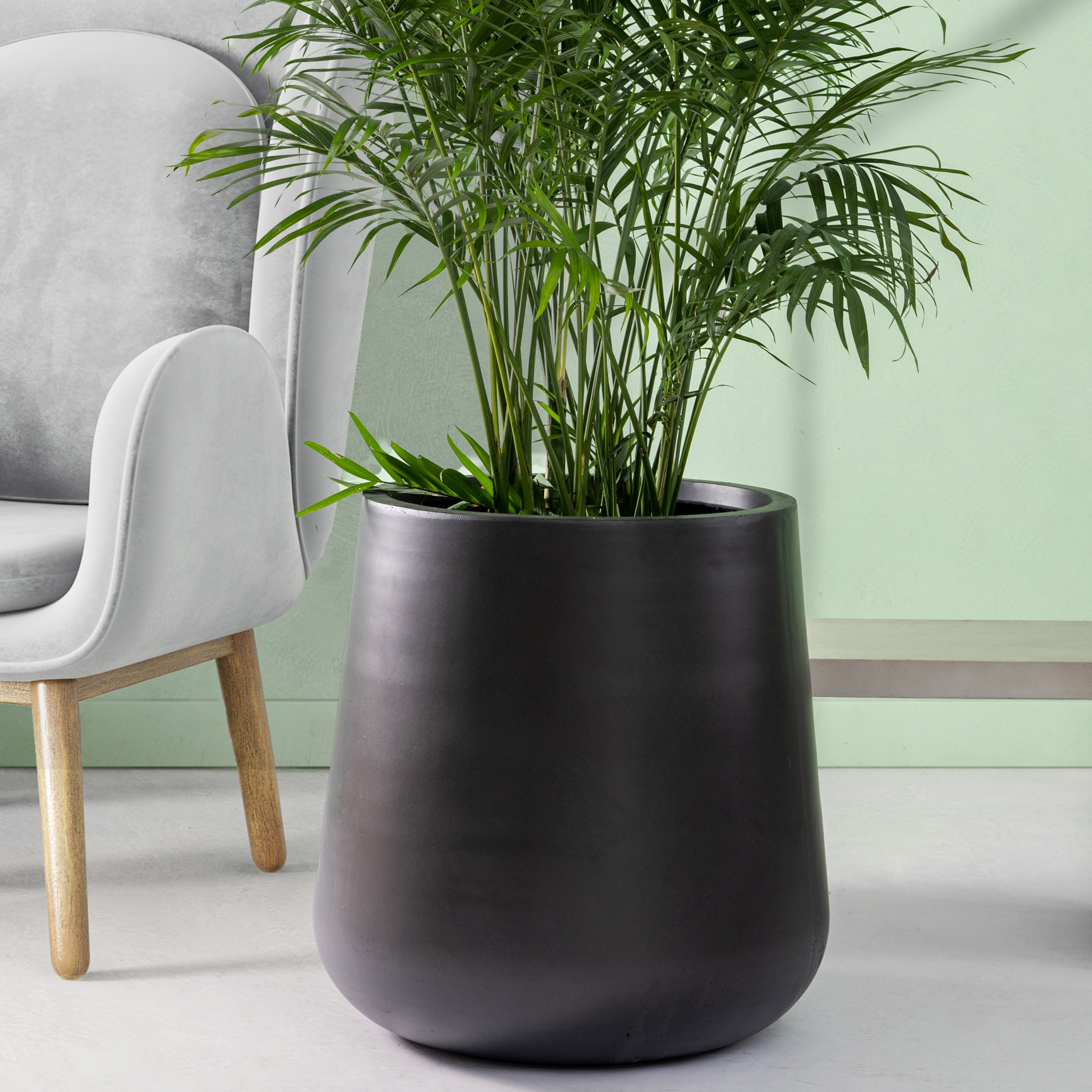 Fiberforsterket utegryte - Rund - Sort Fiberforsterket utegryte - Rund - Sort