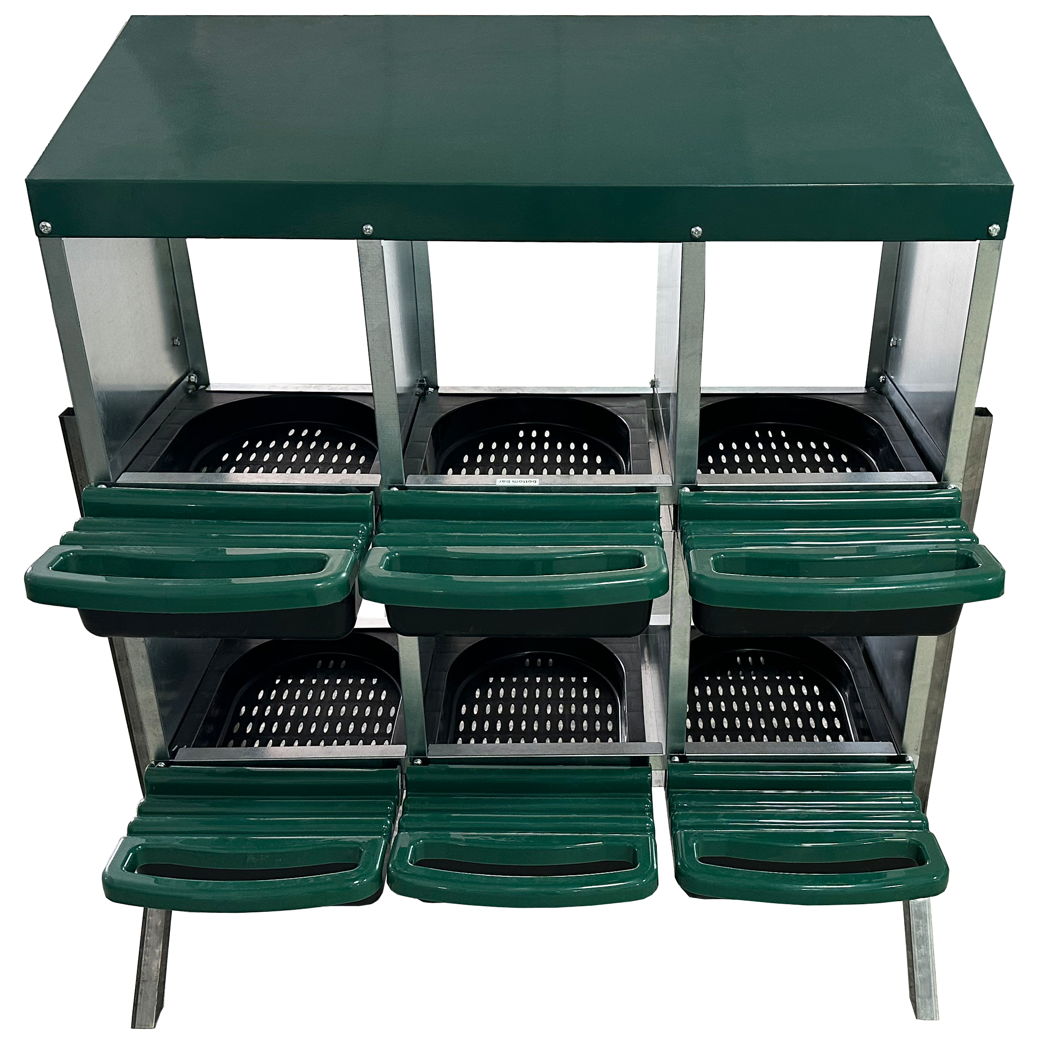 Verperede 6 rom | Galvanisert st�l | H�nerede for h�nsehus