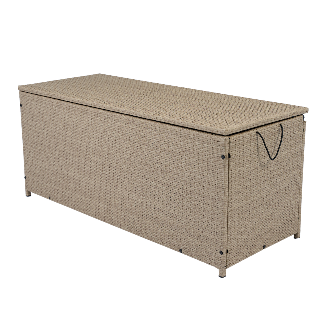 Putekasse i kunstrotting | 420 L | Oppbevaringsboks til hagem�bler | Beige