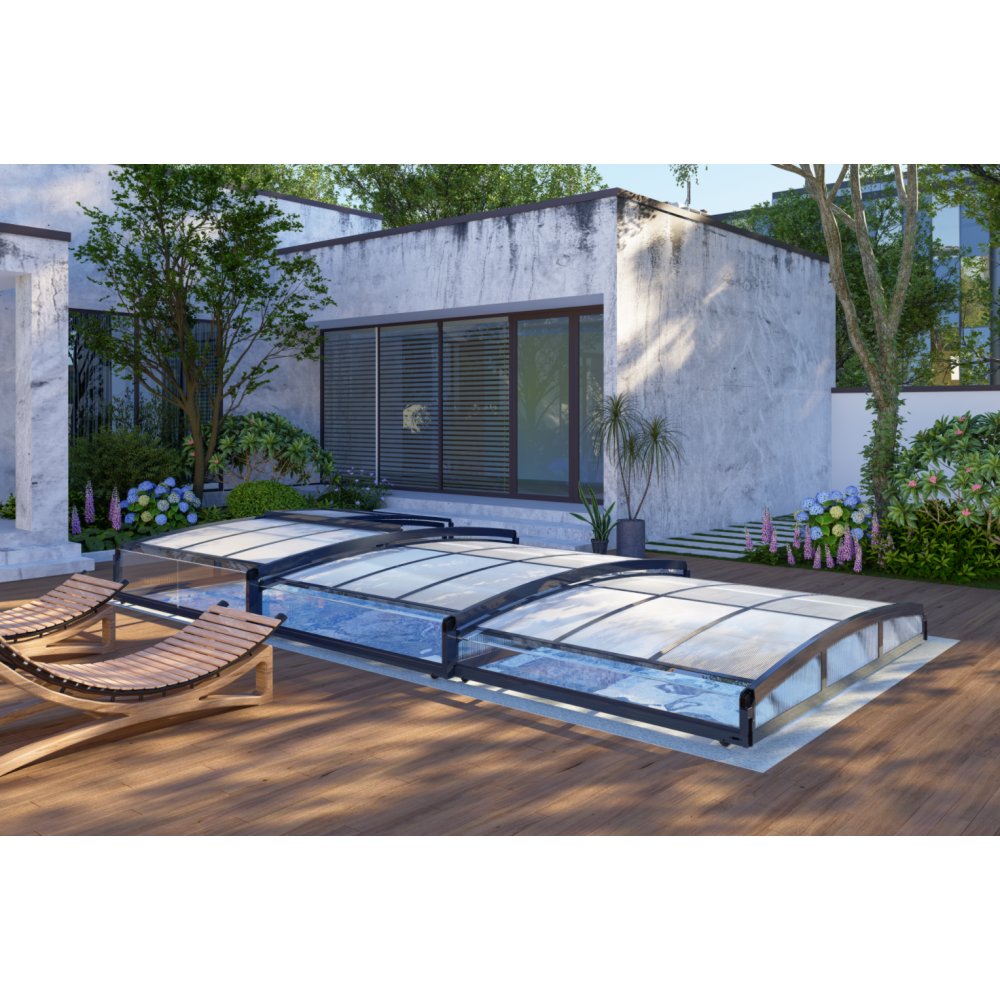 Bassengtak 3 × 6 m | Uten skinner | UV-beskyttelse | Justerbar dør Bassengtak 3 × 6 m | Uten skinner | UV-beskyttelse | Justerbar dør