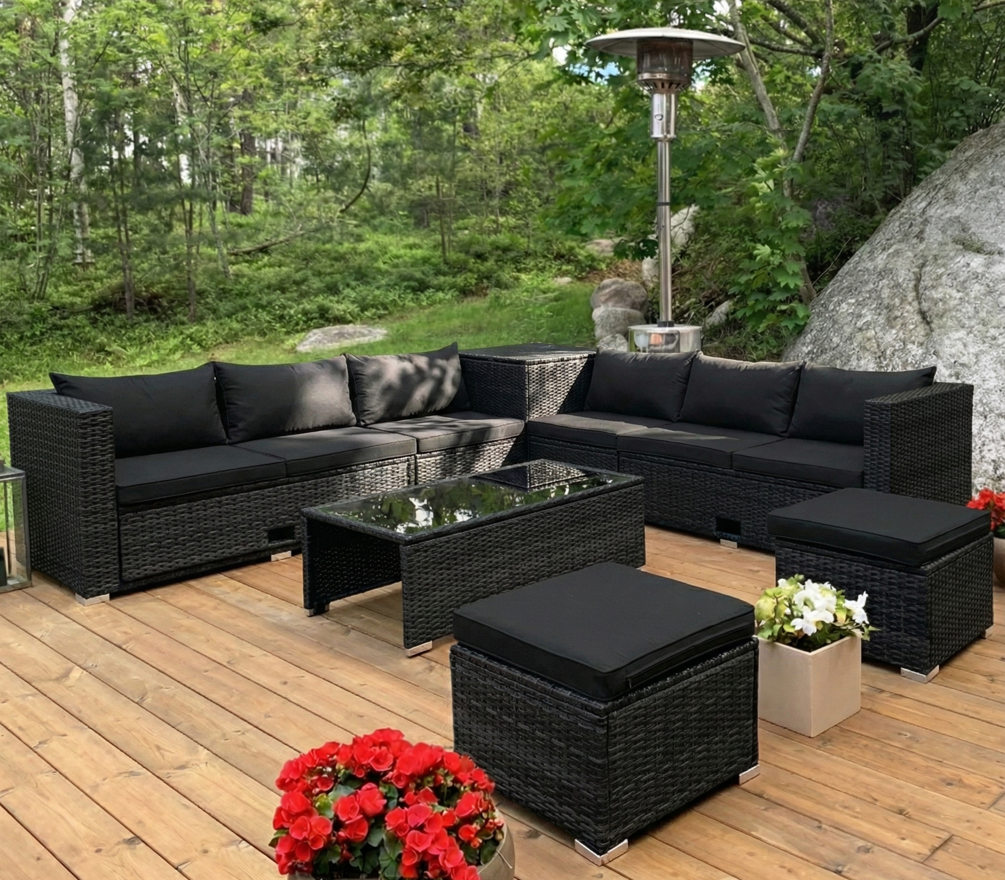 Loungegruppe| Lyfco Djursvik | Innebygd oppbevaring | Grå kunstrotting Loungegruppe| Lyfco Djursvik | Innebygd oppbevaring | Grå kunstrotting