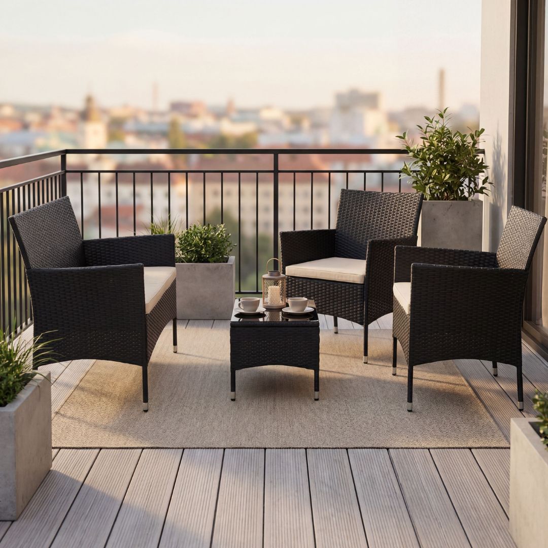 Liten loungesett for balkong