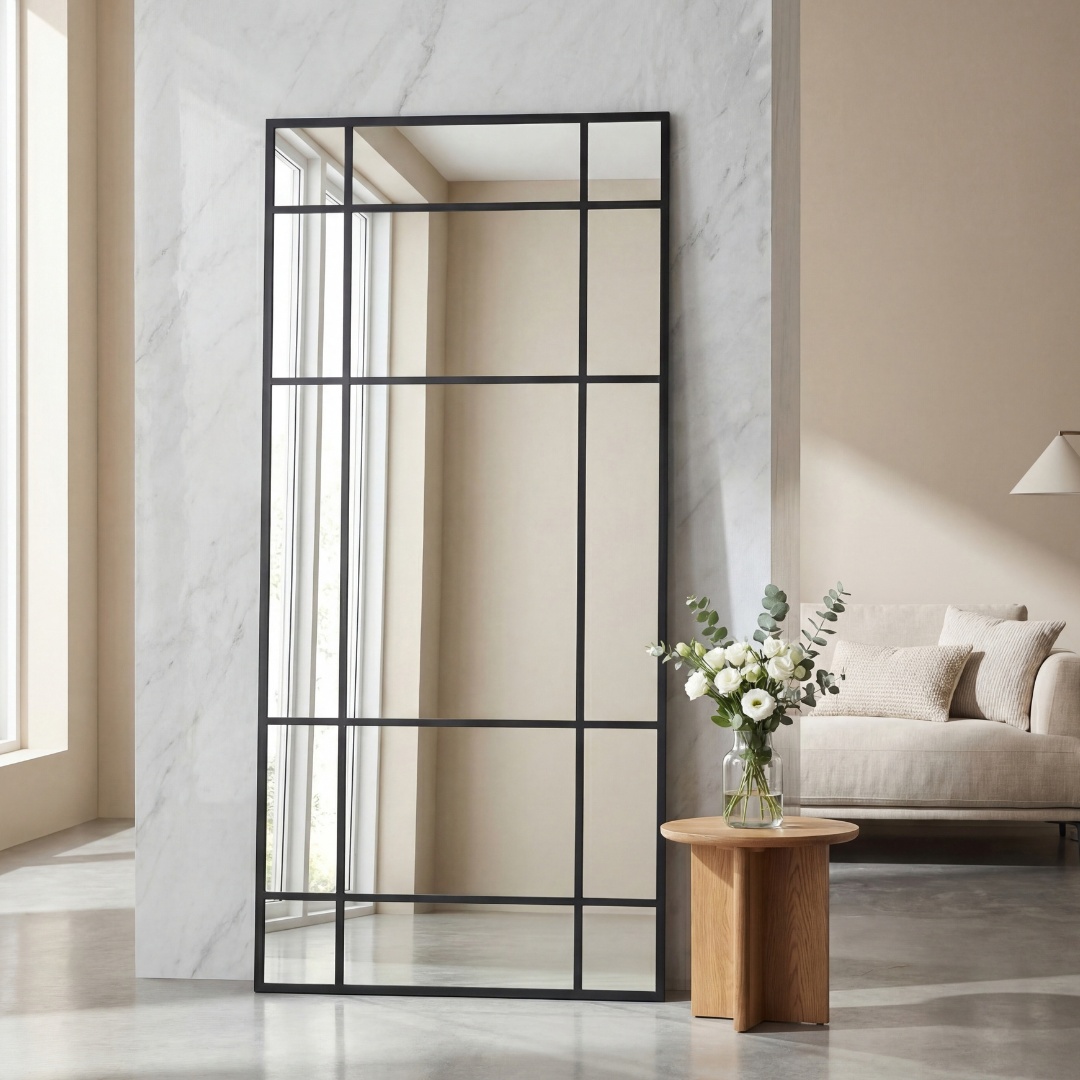 Stort helkroppsspeil | Sprayet | Sort ramme