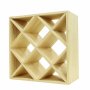 Vinhylle i tre | Rutnettdesign for 24 Flasker | 60x60x30 cm | Naturlig Furu