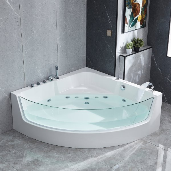 Badekar i hjørnet med boblefunksjon og vedlikeholdsvarme | 150x150cm | BK-058 Badekar i hjørnet med boblefunksjon og vedlikeholdsvarme | 150x150cm | BK-058