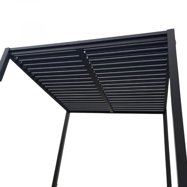 Pergola 3 � 3 m med lamelltak | Gr� st�lpergola | Uteplass