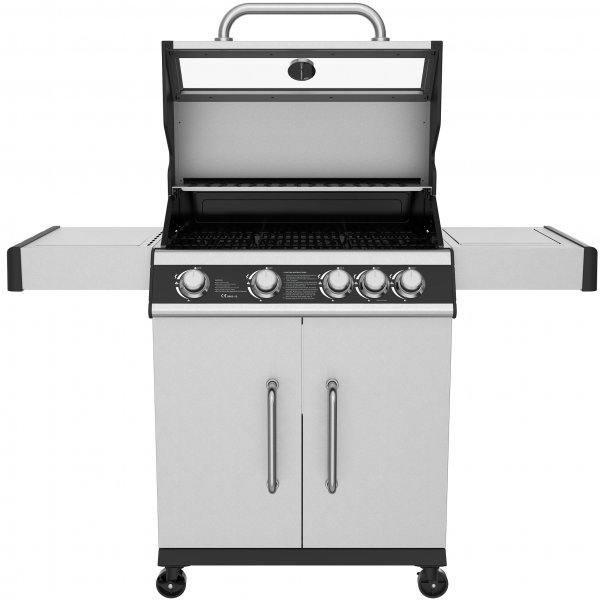 Gasgrill 14,5 kW - 4 rustfrie brennere + 1 sidebrenner - St. Louis