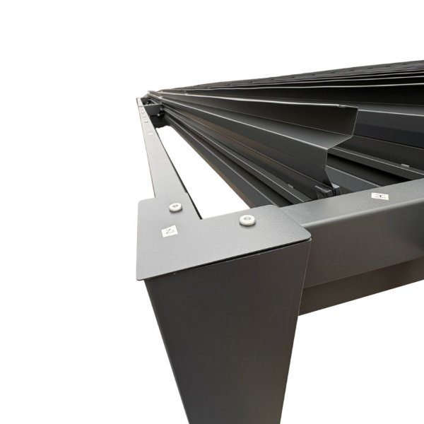 Pergola 3 � 3 m med lamelltak | Gr� st�lpergola | Uteplass