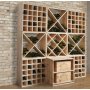 Vinboks i tre | Vinstand for 24 flasker | Naturlig furu | Stabil og modul�r vinlagring