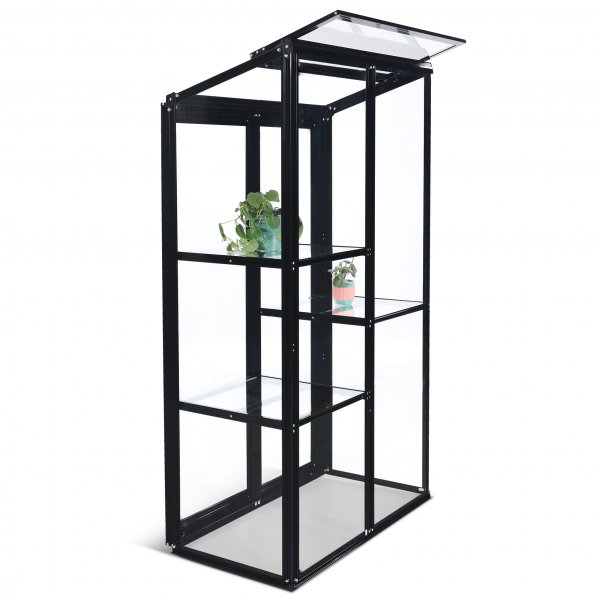 Høyt mini drivhus | 4mm sikkerhetsglass | Svart Høyt mini drivhus | 4mm sikkerhetsglass | Svart