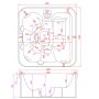 Spabad 190x190 cm for 4�6 personer | Zeus Blackline med Balboa� og Lucite�