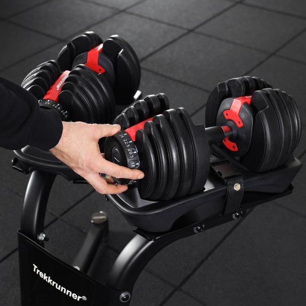 Justerbar hantel 2,5-24kg | 15 vektnivåer | Trekkrunner Justerbar hantel 2,5-24kg | 15 vektnivåer | Trekkrunner
