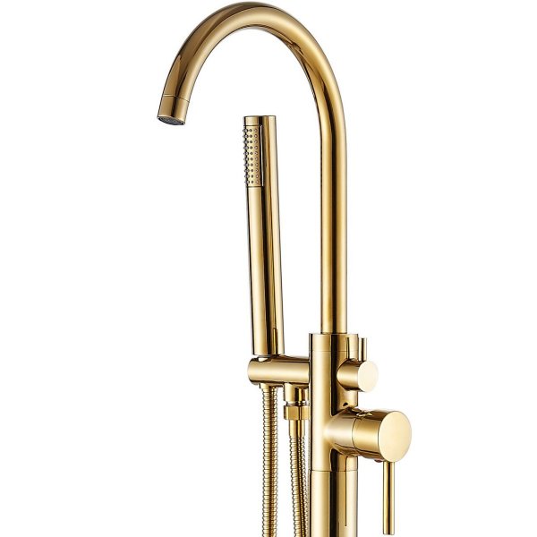 Gulvbatteri badekar | Messing | Frittstende