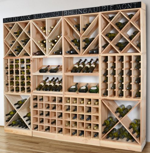 Diagonal Vinregal for 24 flasker | 60x60x30 cm | Effektiv Vinlagring