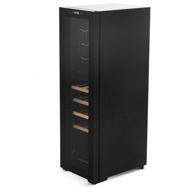 Vinkjøleskap 27 flasker | 2 kjølesoner | Stillegående | Svart Vinkjøleskap 27 flasker | 2 kjølesoner | Stillegående | Svart