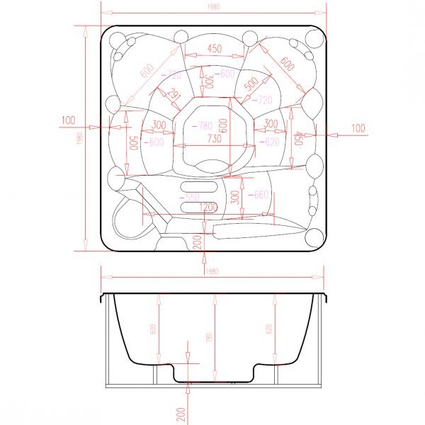 Spabad Poseidon Blackline � 5�6 personer | Lucite� akryl, Gecko� sirkulasjonspumpe og Balboa� system | 2026