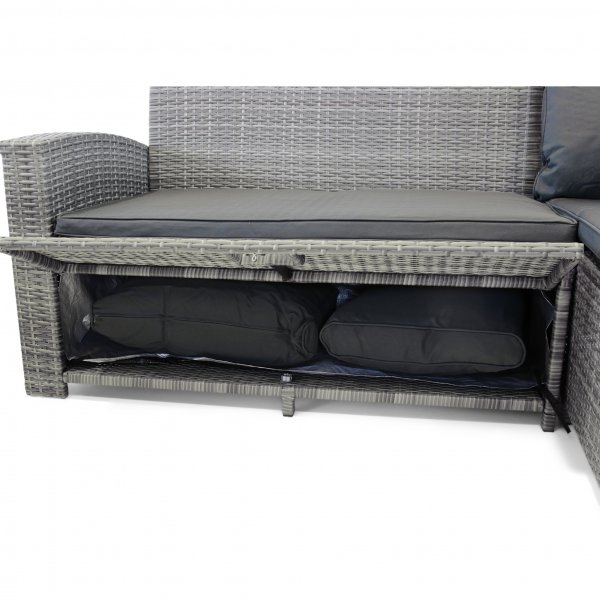 Sofagruppe utembler | Innebygd oppbevaring | Gr kunstrotting | Sanns