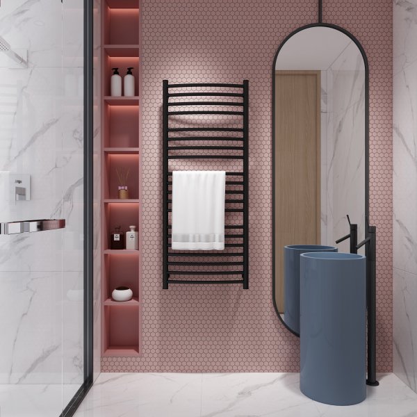 Elektrisk håndklestativ 52x126x12,5cm | 9001 | Svart Elektrisk håndklestativ 52x126x12,5cm | 9001 | Svart