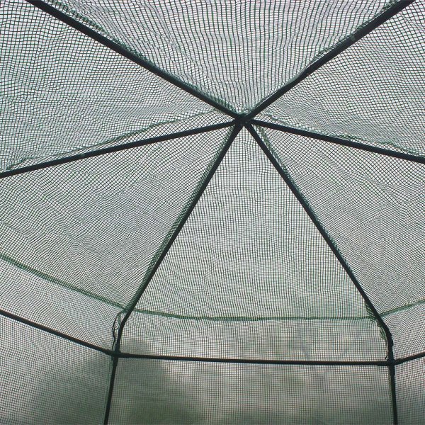 Sekskantet plastdrivhus 3,8m� | St�lramme med PE plastdeksel