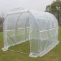 Tunneldrivhus 6m | Stlramme med transparent PE plastdeksel