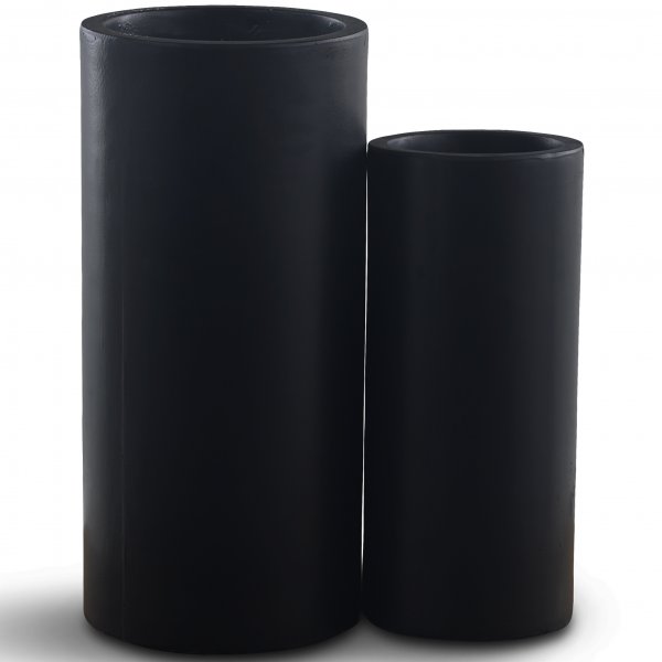 Fiberarmerte utepotter | 2-pak sylindrisk | Svart Fiberarmerte utepotter | 2-pak sylindrisk | Svart