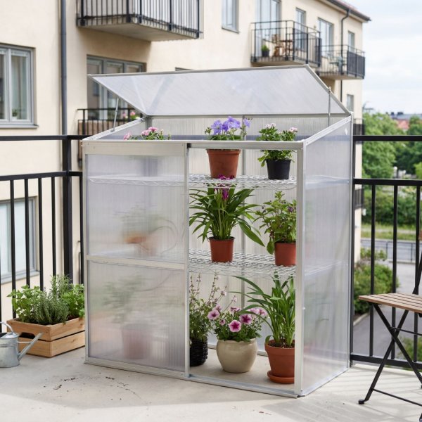 Veksthus for balkong | Kanalplast | Aluminiumsram