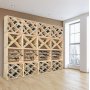 Vinhylle i tre | Rutnettdesign for 24 Flasker | 60x60x30 cm | Naturlig Furu