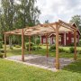 1 Pergola i tre 6 × 3 m i furu