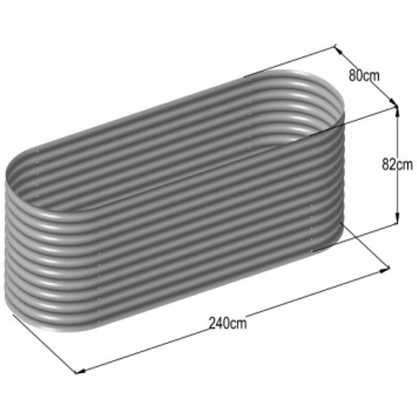 Plantekasse 240 cm | Galvanisert stl