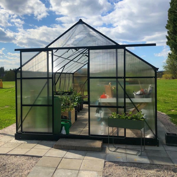 Drivhus 18m Premium | Ekstra hy dyrkingshyde | 6mm kanal plast