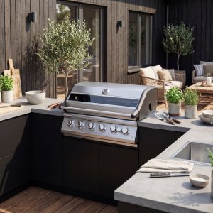 Rustfri gassgrill | 5 Brennere & Infrar�d Bakbrenner | Ohio