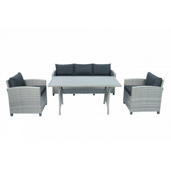 Loungesett i grått | Sofa | 2 stoler | Bord | Arholma Loungesett i grått | Sofa | 2 stoler | Bord | Arholma