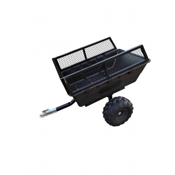 Robust ATV Trailer med Mesh | 700KG lastekapasitet og terrenghjul | Svart