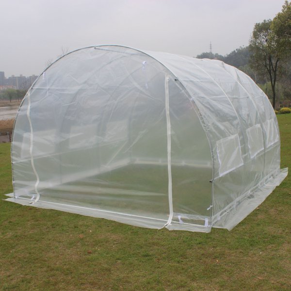 Tunneldrivhus 9m� | St�lramme med PE plastdeksel