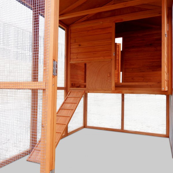 Hønsehus med hønsegård | Lett å rengjøre | Ferdig byggesett | 1,9x1,7x1,6m Hønsehus med hønsegård | Lett å rengjøre | Ferdig byggesett | 1,9x1,7x1,6m