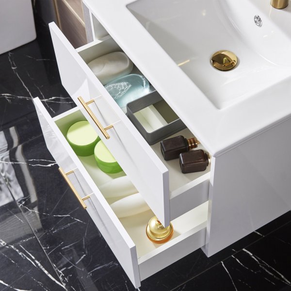 Baderomsmøbel | 60cm | LED speil | Blandebatteri og beslag i messing Baderomsmøbel | 60cm | LED speil | Blandebatteri og beslag i messing