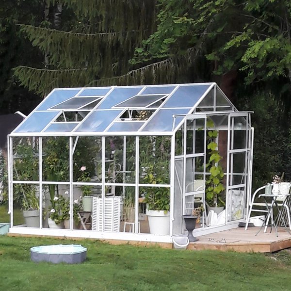 Drivhus 8,0m | 4mm sikkerhetsglass | 5 rs stormgaranti