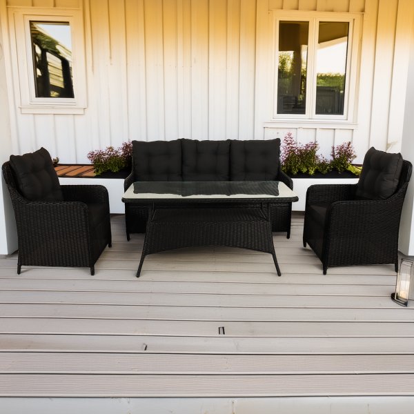 Sofagruppe utembler | Innebygd oppbevaring | Gr kunstrotting | Sanns