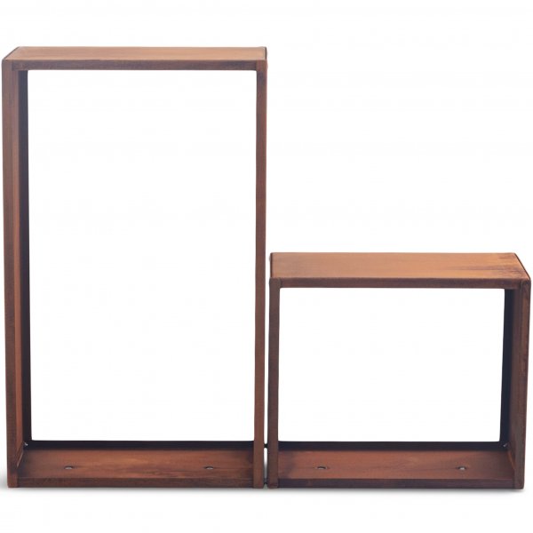 Trehylle 3mm cortenstål | Rektangulær Trehylle 3mm cortenstål | Rektangulær