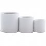 Fiberarmerte utendrskrukker - Hvite - 3-pack