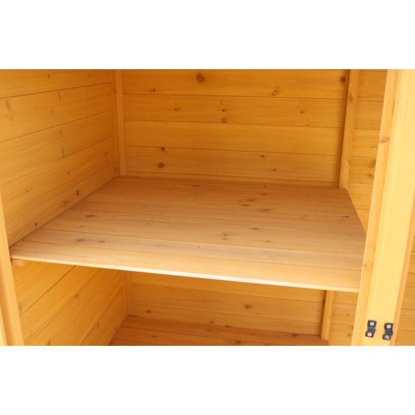 Hageoppbevaringsbod | 149x78x164 cm | Dobbel Dør | Naturlig Trefinish Hageoppbevaringsbod | 149x78x164 cm | Dobbel Dør | Naturlig Trefinish