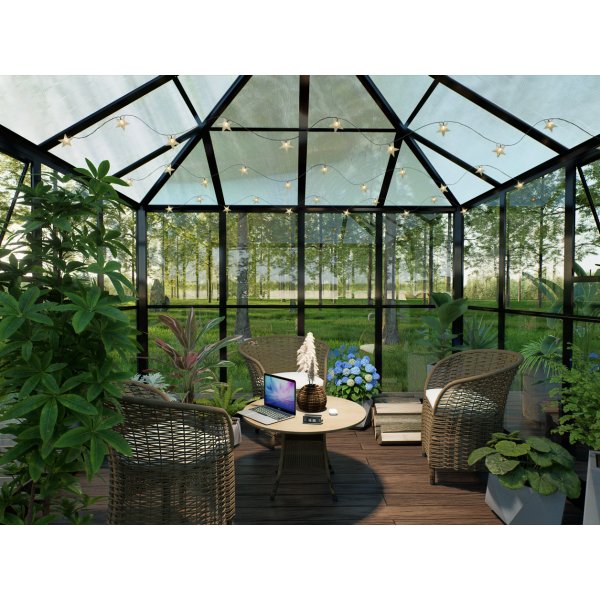 Paviljong 8,1 m� | Kvadratisk premium drivhus | 4 mm sikkerhetsglass