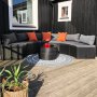 Stor rund loungesett med innebygd oppbevaring til puter - 6 sitteplasser