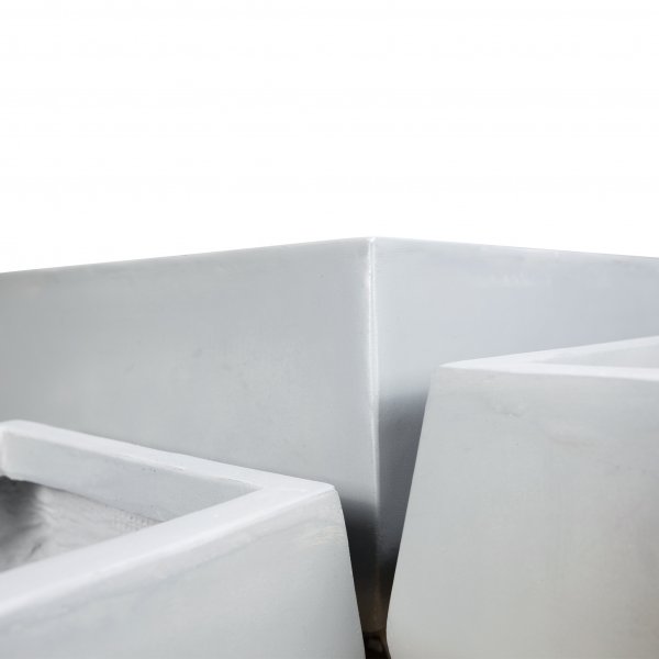 Fiberarmerte utepotter | 3-pakning | Lysegr