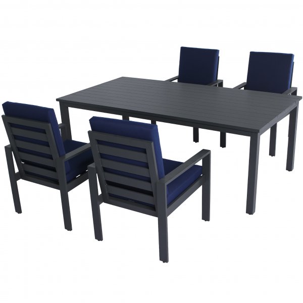 Premium utemøbler i aluminium | Bord & 4 stoler | Hamnviken Premium utemøbler i aluminium | Bord & 4 stoler | Hamnviken