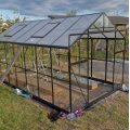 Kundebilde Drivhus i glass 11,1m² | 4mm sikkerhetsglass | 5 års stormgaranti | Svart