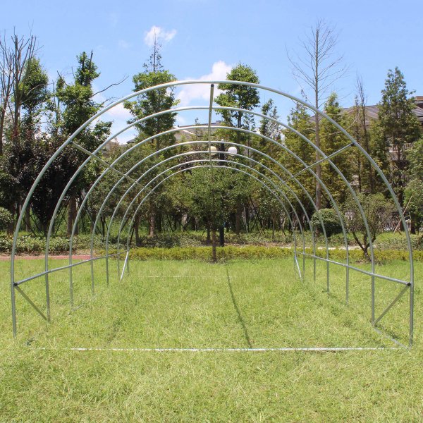 Tunneldrivhus 18m | Stlramme med PE plastdeksel